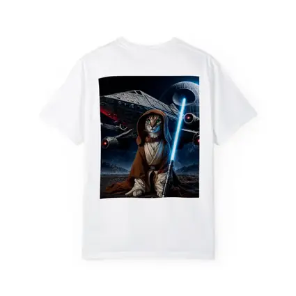 Jedi Cat Warrior With Lightsaber Space Background