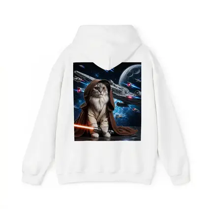 Jedi Cat With Lightsaber In Space