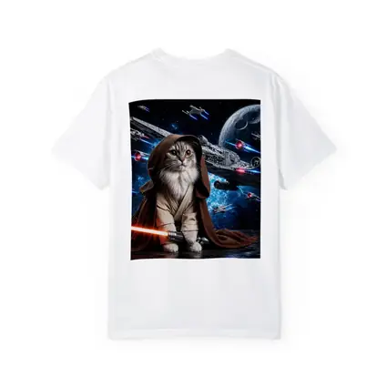 Jedi Cat With Lightsaber In Space