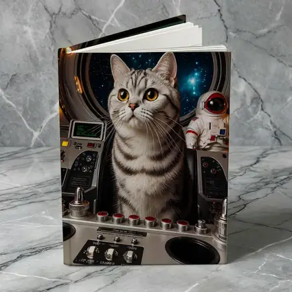 American Shorthair Cat Spaceship Cockpit Stars