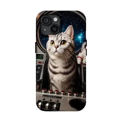 American Shorthair Cat Spaceship Cockpit Stars