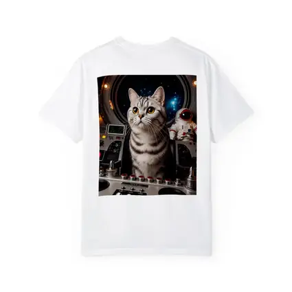 American Shorthair Cat Spaceship Cockpit Stars