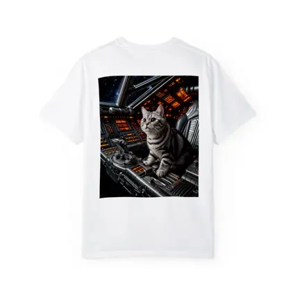 American Shorthair Cat Spaceship Cockpit Stars