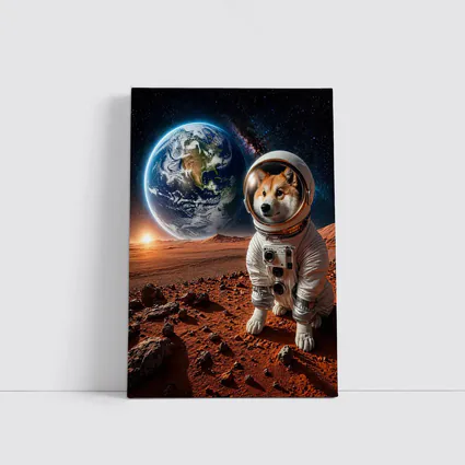 Shiba Inu Astronaut on Mars Space
