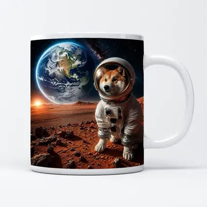 Shiba Inu Astronaut on Mars Space