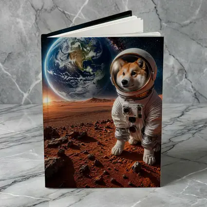 Shiba Inu Astronaut on Mars Space