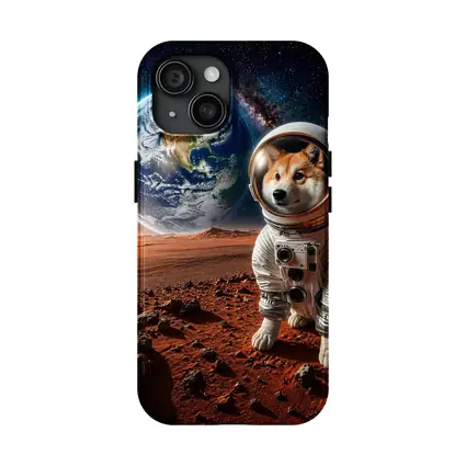 Shiba Inu Astronaut on Mars Space