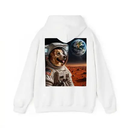 Golden Retriever Astronaut On Mars Surface