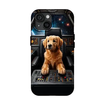Golden Retriever Puppy Piloting Space Starship