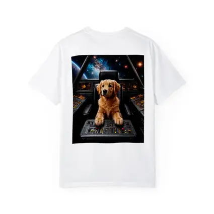 Golden Retriever Puppy Piloting Space Starship