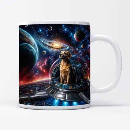 Labrador Dog Pilot Spaceship Galaxy Universe