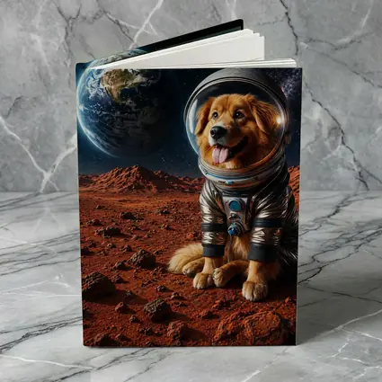 Golden Retriever Astronaut Dog On Mars