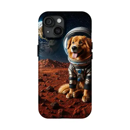 Golden Retriever Astronaut Dog On Mars