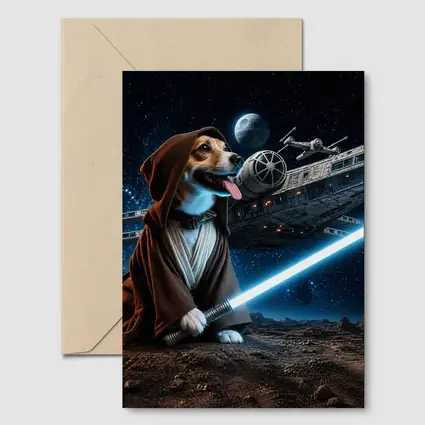 Beagle Jedi Knight Lightsaber Space Battle