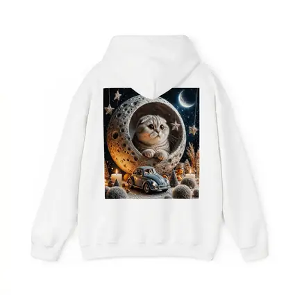 Scottish Fold Cat Moon Night Stars Scene