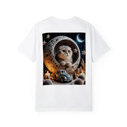 Scottish Fold Cat Moon Night Stars Scene