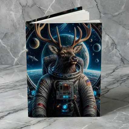 Deer Astronaut Space Station Universe Art
