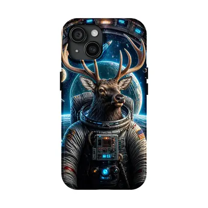 Deer Astronaut Space Station Universe Art