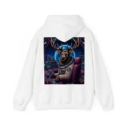 Moose Astronaut Piloting Spaceship In Space