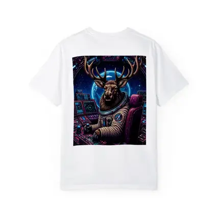 Moose Astronaut Piloting Spaceship In Space