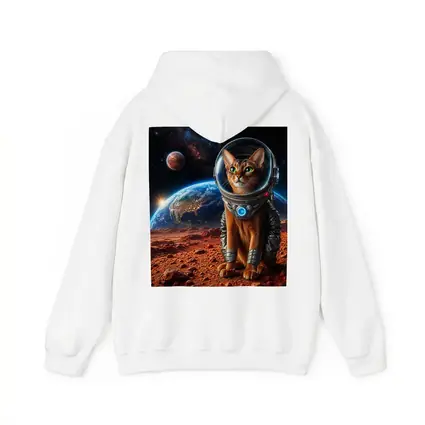 Abyssinian Cat Astronaut on Mars Surface