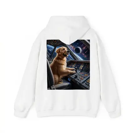 Golden Retriever Pilot Spaceship Galaxy View