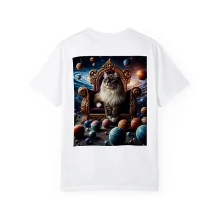Ragdoll Cat Seated On Cosmic Galaxy Throne
