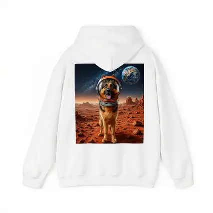 German Shepherd Astronaut On Mars Space