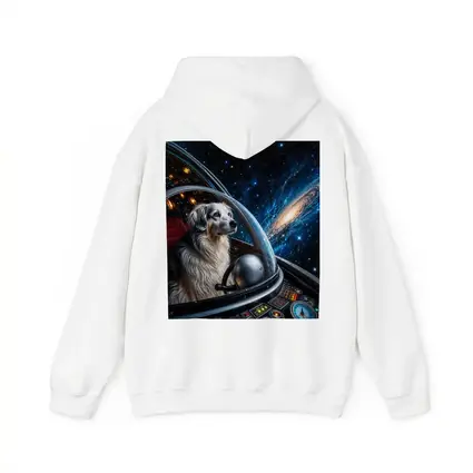 Dog Astronaut Piloting Spaceship Through Galaxy