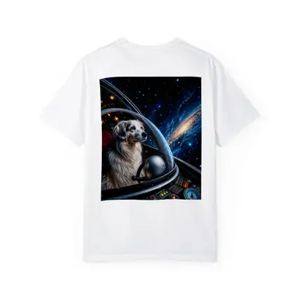 Dog Astronaut Piloting Spaceship Through Galaxy