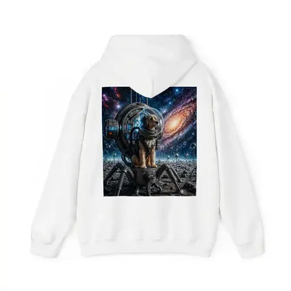 Dog Astronaut Exploring Galaxy Space Scene