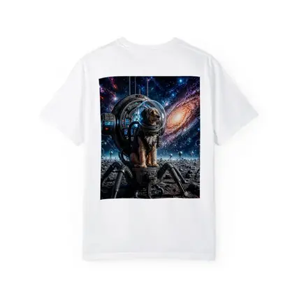 Dog Astronaut Exploring Galaxy Space Scene