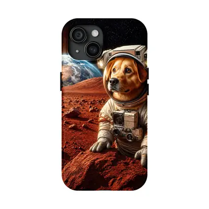 Labrador Astronaut Dog on Mars Surface
