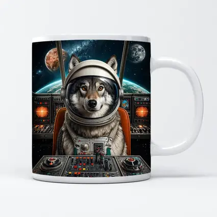 Wolf Astronaut Space Cockpit Cosmic Adventure