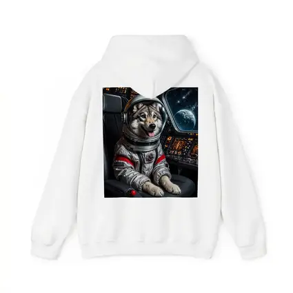 Siberian Husky Astronaut Inside Starship Cockpit