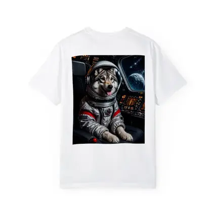 Siberian Husky Astronaut Inside Starship Cockpit