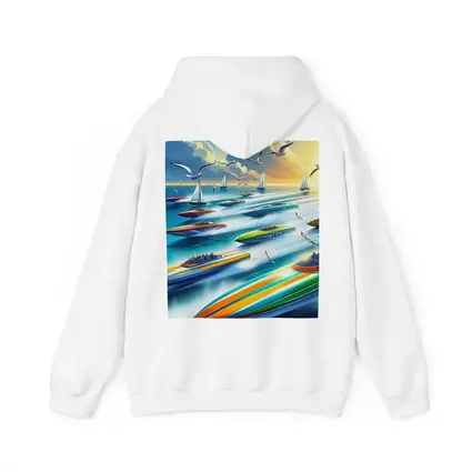 Colorful Speed Boats Racing on Open Ocean