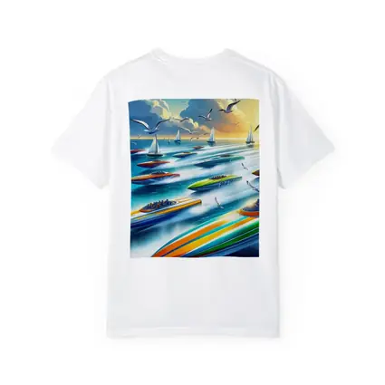 Colorful Speed Boats Racing on Open Ocean