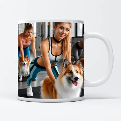 Women Working Out With Shetland Sheepdogs Gym