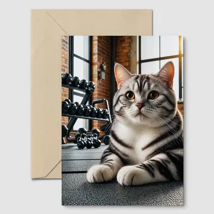 American Shorthair Cat Gym Fitness Setting