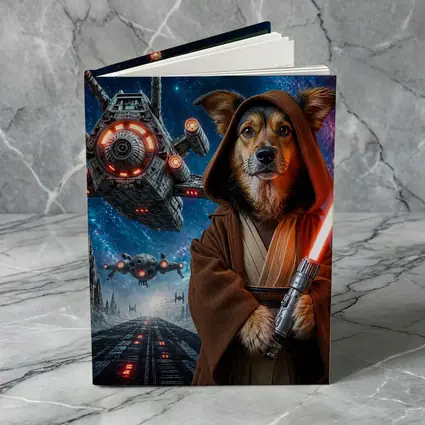 Jedi Dog With Lightsaber In Space