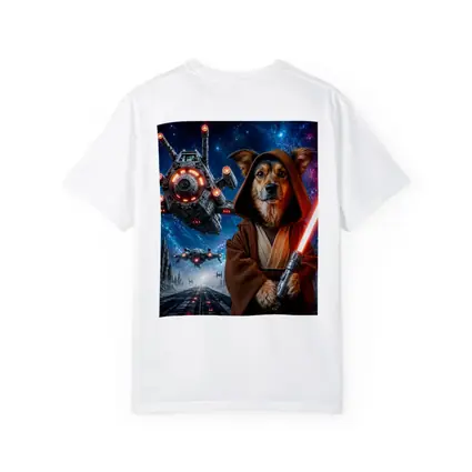 Jedi Dog With Lightsaber In Space