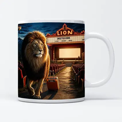 Lion Walking Into Open Air Cinema Night