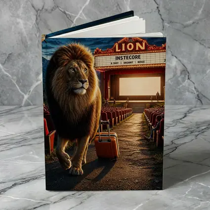 Lion Walking Into Open Air Cinema Night