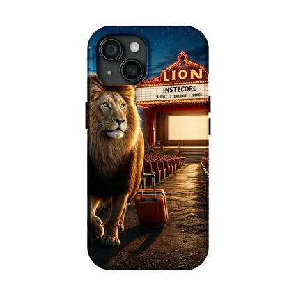 Lion Walking Into Open Air Cinema Night