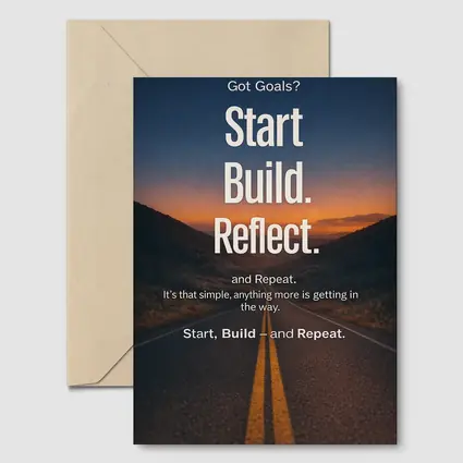 Start Build Reflect Goals Motivational Road Print