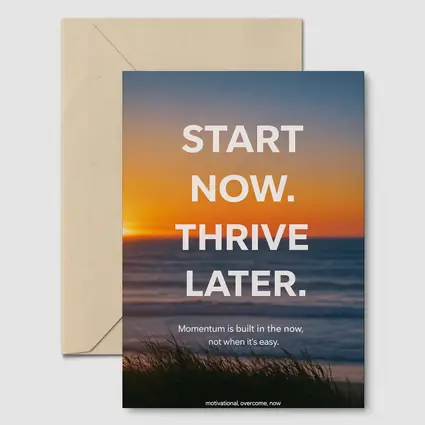 Start Now Thrive Later Sunset Motivation