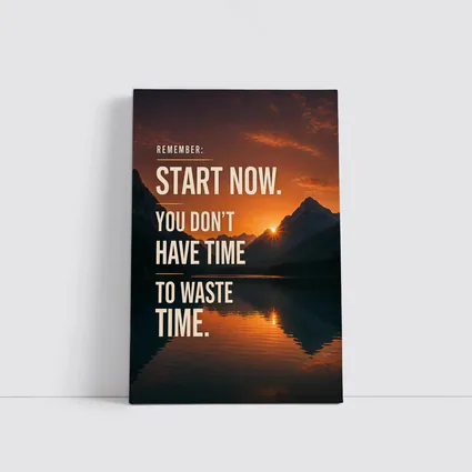 Start Now Motivational Quote Mountain Sunset