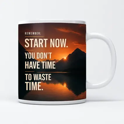 Start Now Motivational Quote Mountain Sunset