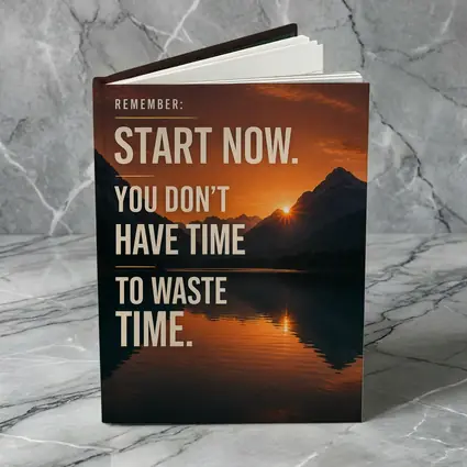 Start Now Motivational Quote Mountain Sunset